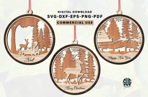 Download Christmas Ornament Laser Cut File Bundle - Christmas ornament laser cut file Collection