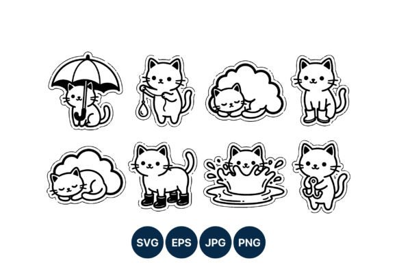 Download Cute Black and White Cat Icons - Black and white cat Collection